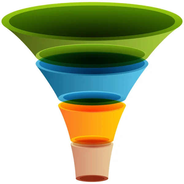 3d Layered Funnel Chart — Stock Vector