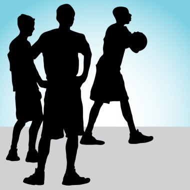 Gençler basketbol oynarken