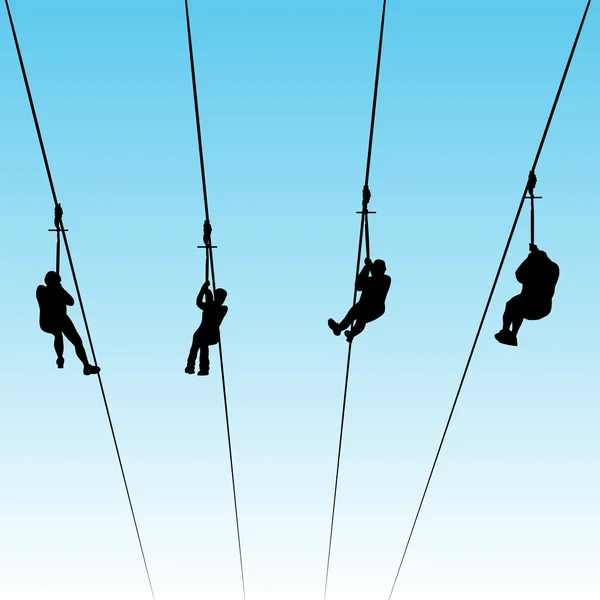 Zip Line Race — Stock Vector