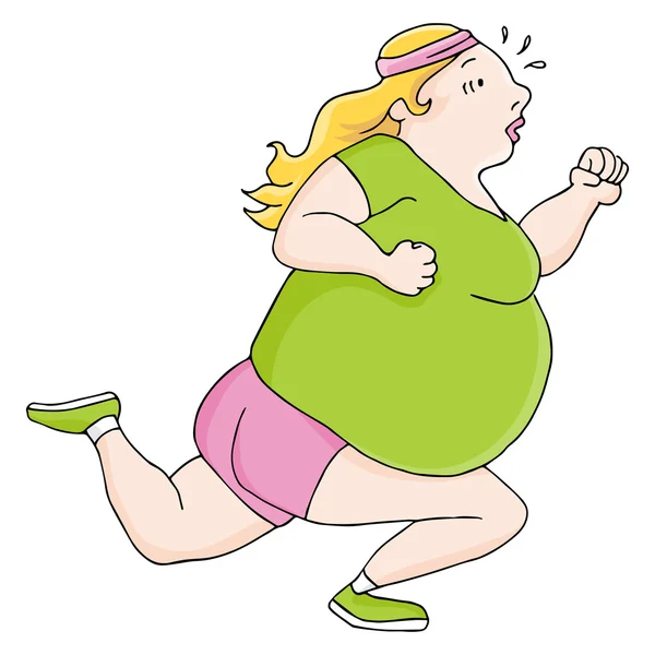 Overweight Runner — Stock Vector