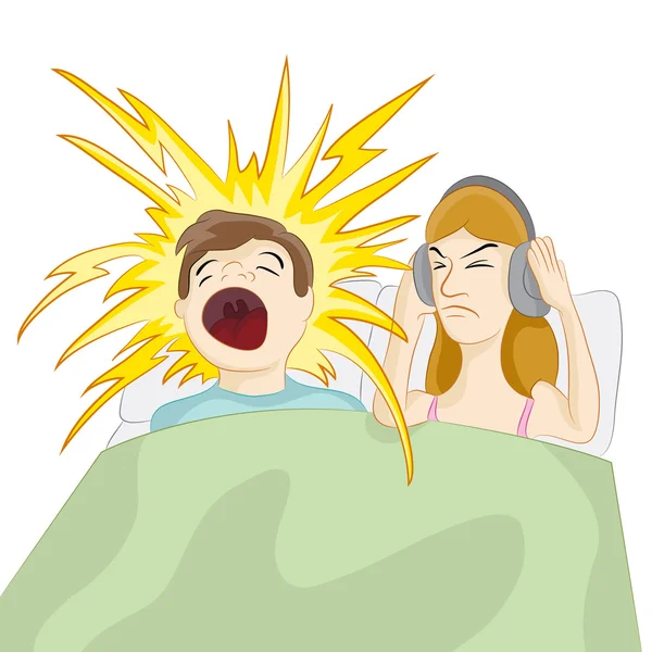 Snoring Husband — Stock Vector