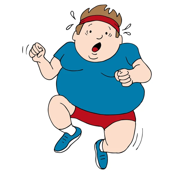 Overweight Runner — Stock Vector