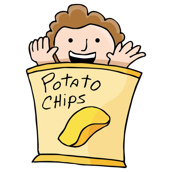 Patata Chip Kid — Archivo Imágenes Vectoriales
