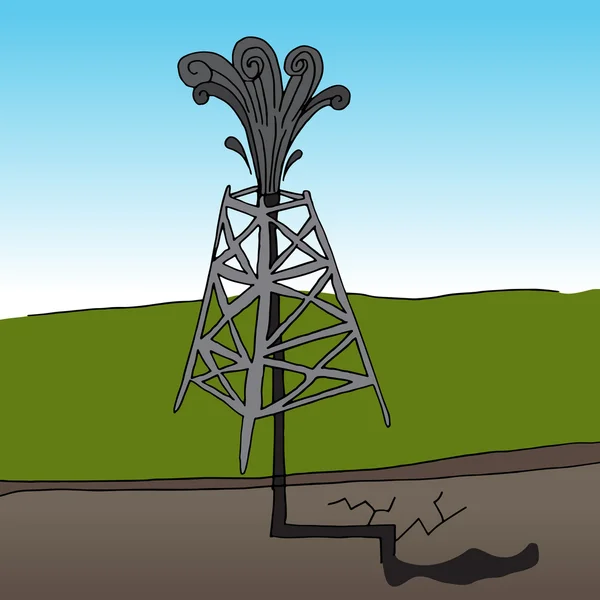 Appareil de forage d'huile de fracturation — Image vectorielle