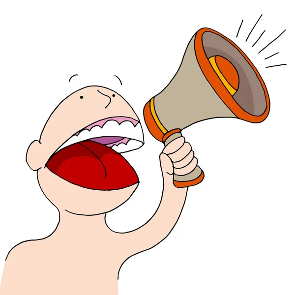 Bullhorn Announcer — Stock Vector