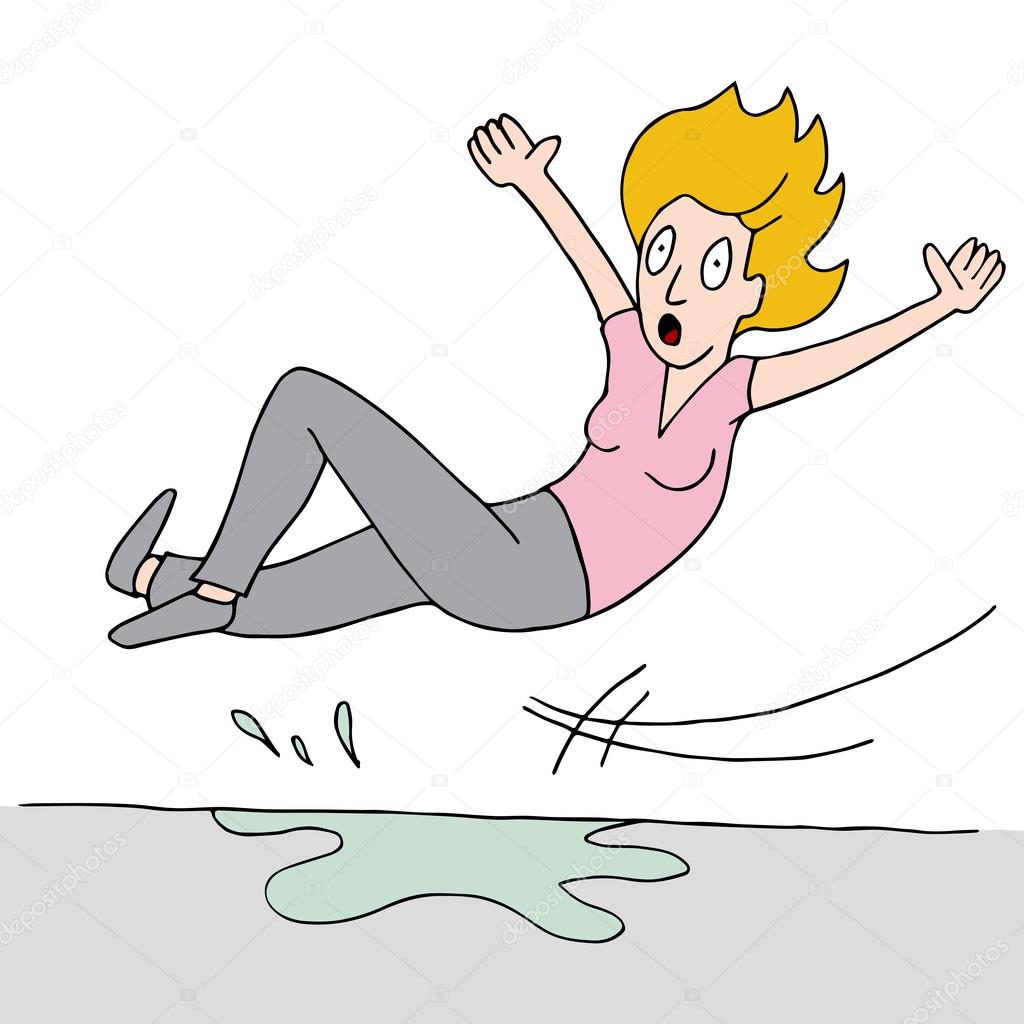 Woman Slips On Wet Floor Stock Vector by ©cteconsulting 61581161