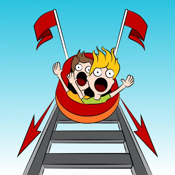 Rollercoaster Riders — Stock Vector