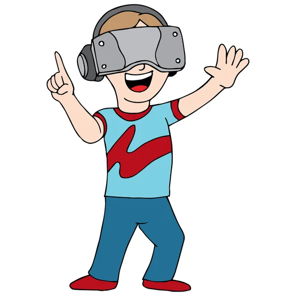 Realidad virtual Video Gamer — Archivo Imágenes Vectoriales