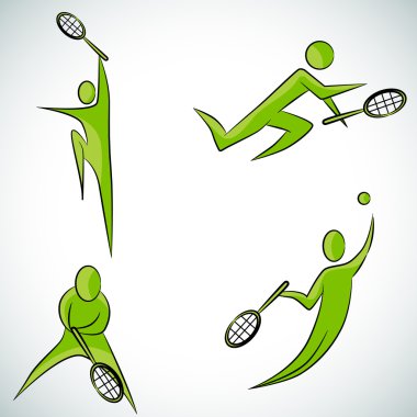 Tenis oyuncu Icon Set