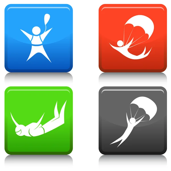 Skydiving Icon Set — Stock Vector