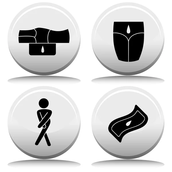 Incontinence Button Set — Stock Vector