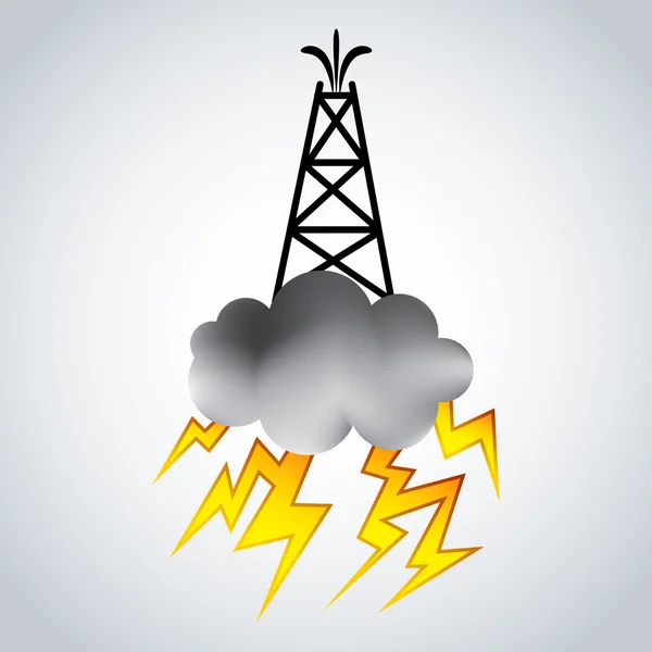 Símbolo de plataforma de aceite de fracking — Vector de stock