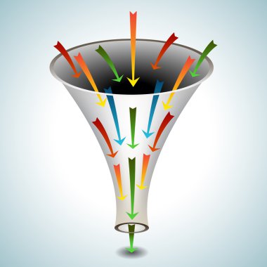 Merging Arrows Funnel Icon clipart