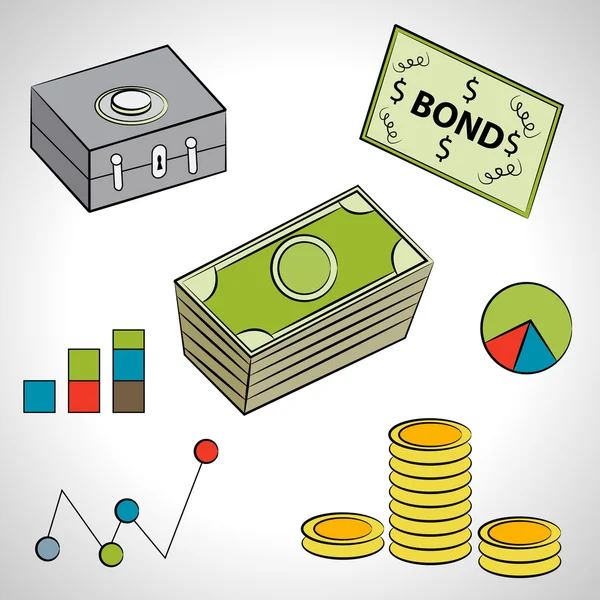 Financiële Item Set — Stockvector