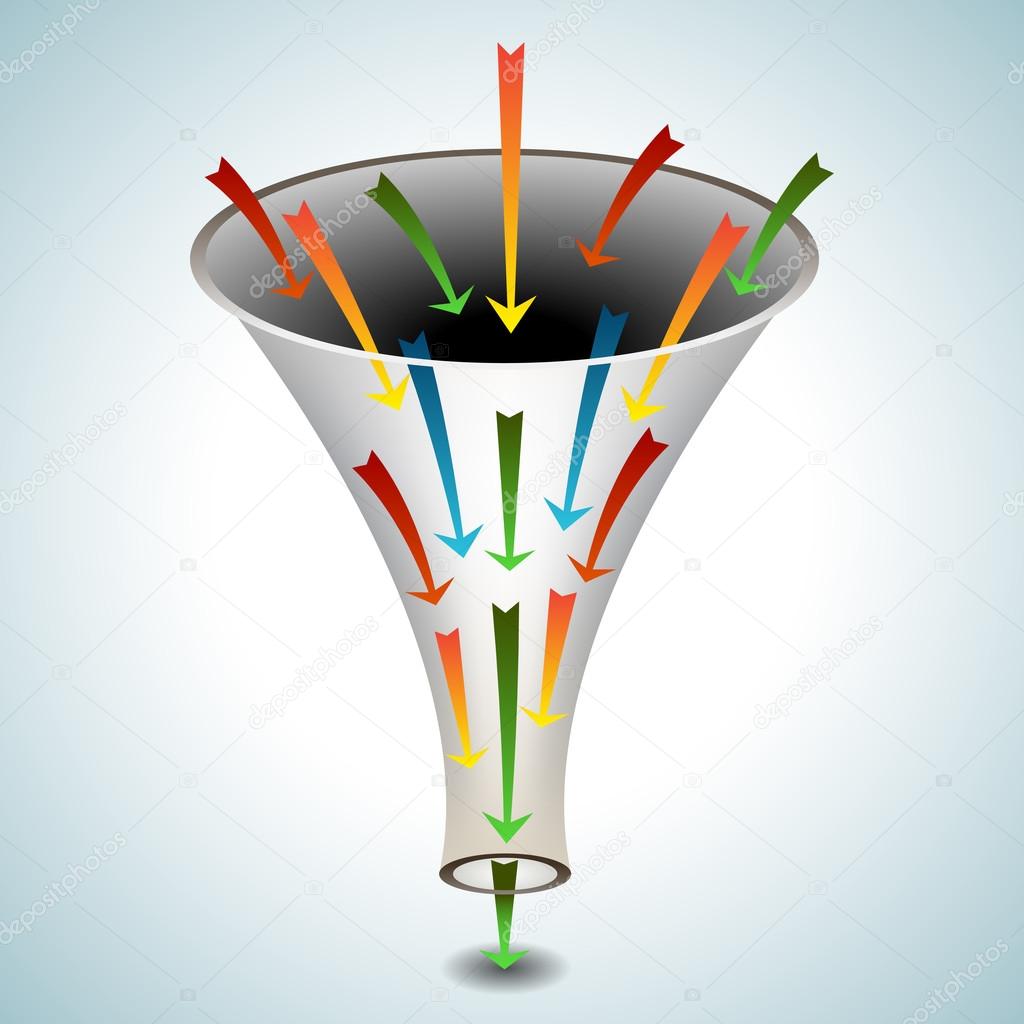 Merging Arrows Funnel Icon