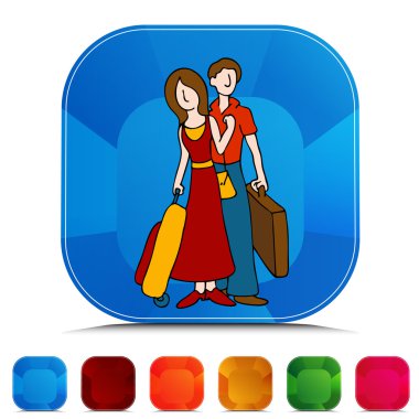 Seyahat çift değerli taş düğme kümesi