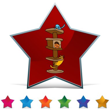 Kedi tırmalamak posta düğme kümesi