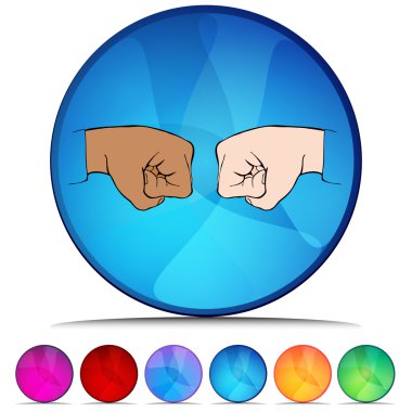 Yumruk çarpmak parlak düğme kümesi