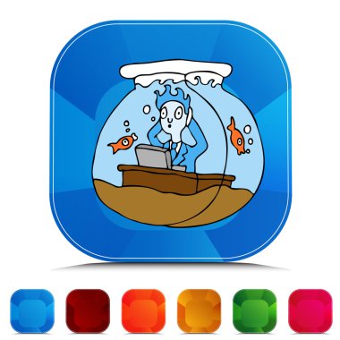 Çalışma bir balık kase Gemstone düğme kümesi