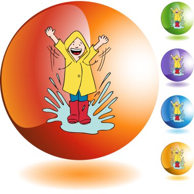 Yağmurlu bir gün çocuk