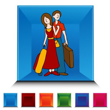 Seyahat çift değerli taş düğme kümesi