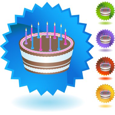 Doğum günü pastası renkli simgeler