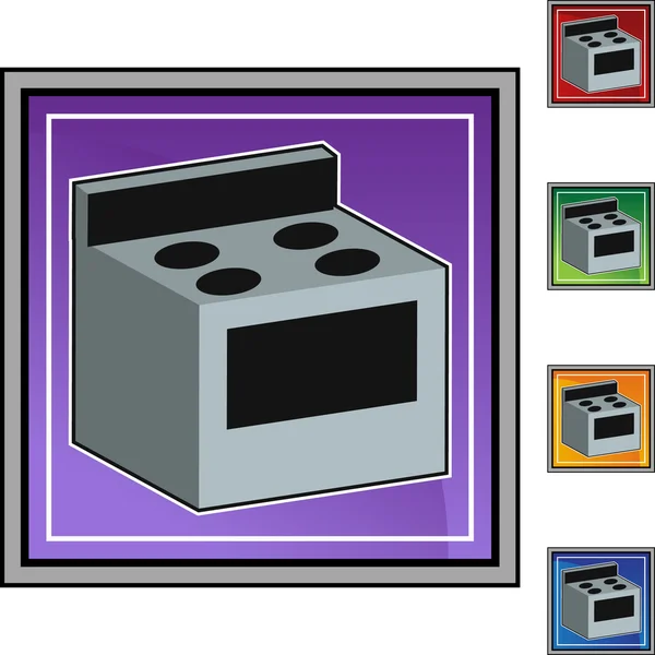 Fogão ícone botão — Vetor de Stock