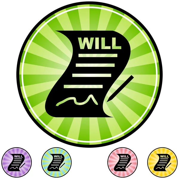 Signed Will web icon — Stock Vector