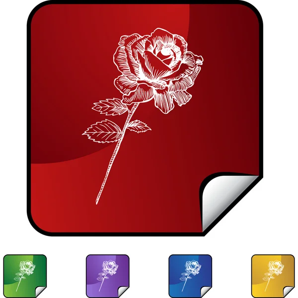 Rose Stem icono web — Vector de stock