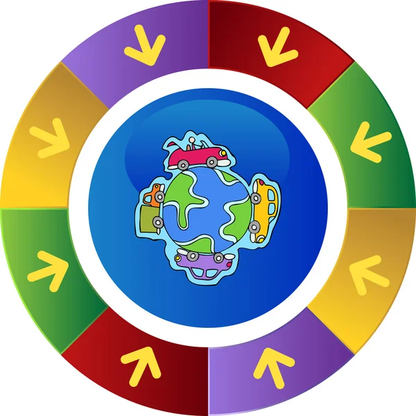 Coche Globe icono web — Archivo Imágenes Vectoriales