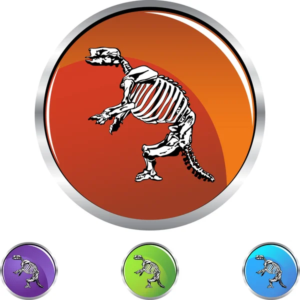 Fossil Bones web button — Stock Vector