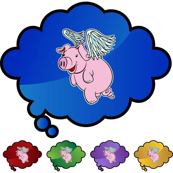 Icona web del maiale volante — Vettoriale Stock