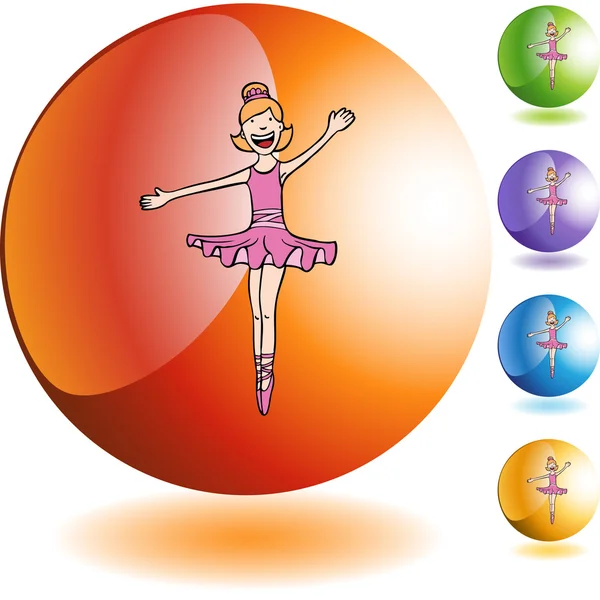 Ballerina meisje web pictogram — Stockvector