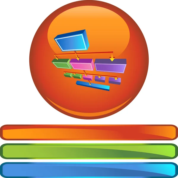 Organigram web knop — Stockvector