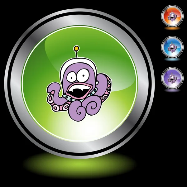 Pulpo Icono web extraterrestre — Vector de stock