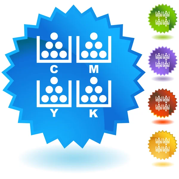 CMYK Printing button — Stock Vector