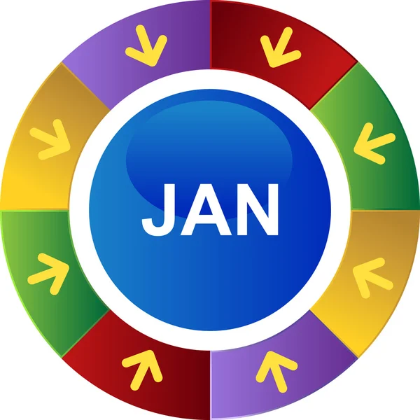 Januar-Webbutton — Stockvektor