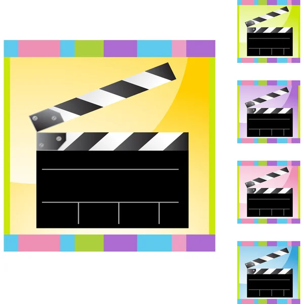 Filme Clapboard botão web — Vetor de Stock