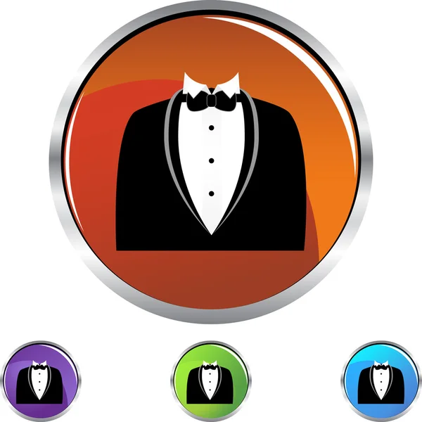 Black men Tuxedo icon — Stock Vector