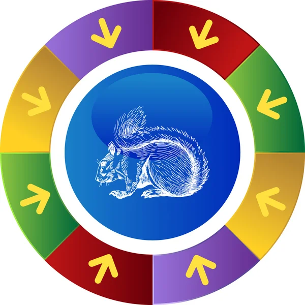 Eekhoorn web knop — Stockvector