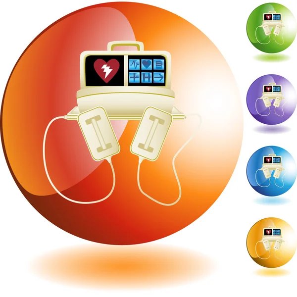 Defibrillátor pókháló ikon — Stock Vector