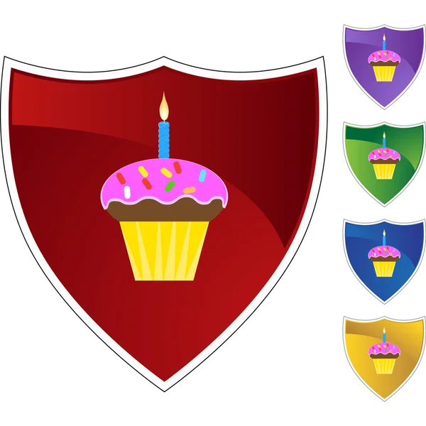 Geburtstag Cupcake Web-Taste — Stockvektor