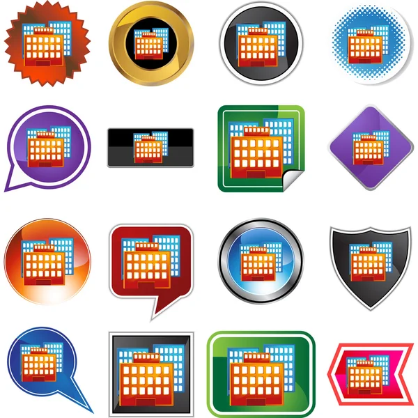 City  web button — Stock Vector