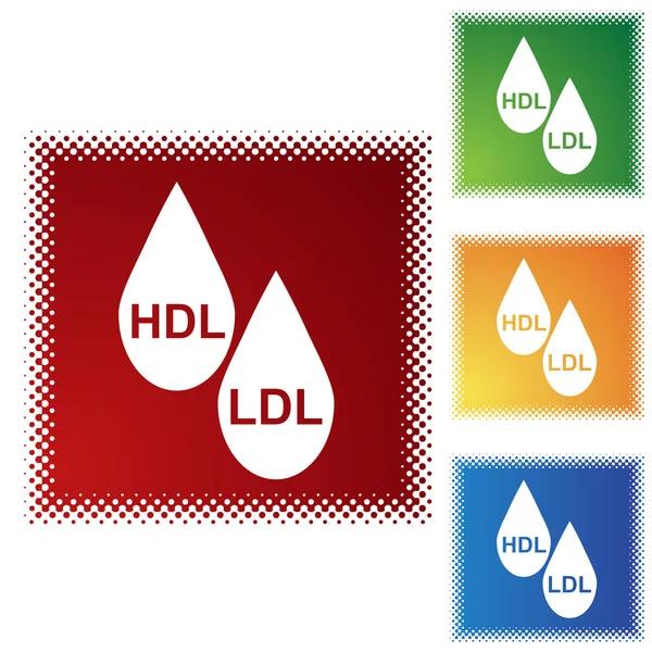 HDL LDL Colesterol botón web — Vector de stock