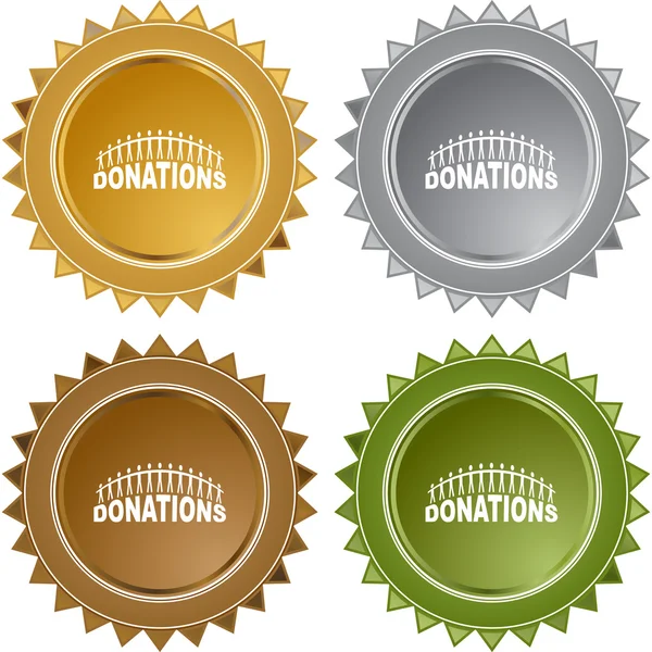 Donations web button — Stock Vector