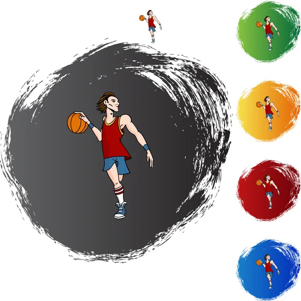 Icono jugador de baloncesto — Vector de stock