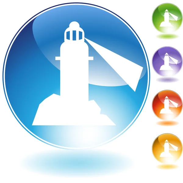 Lighthouse Crystal Icon — Stock Vector