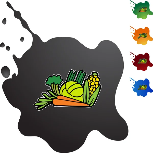 Botón icono de verduras — Vector de stock