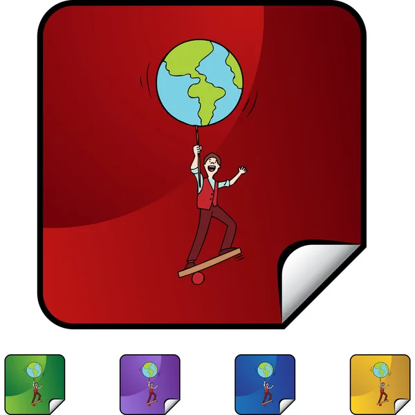 Balance World web icon — Stock Vector