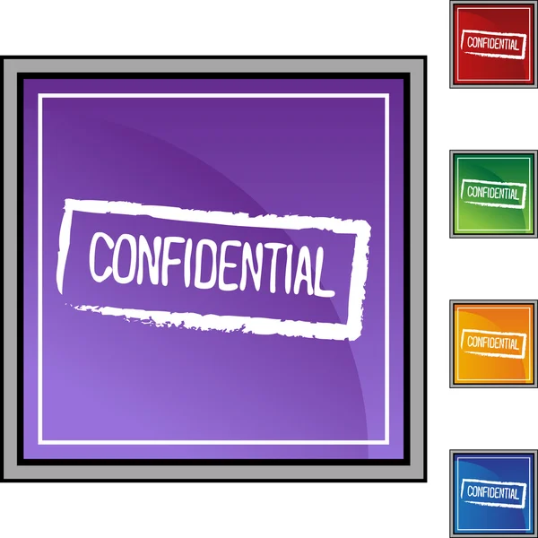 Tinta confidencial Sello icono web — Vector de stock